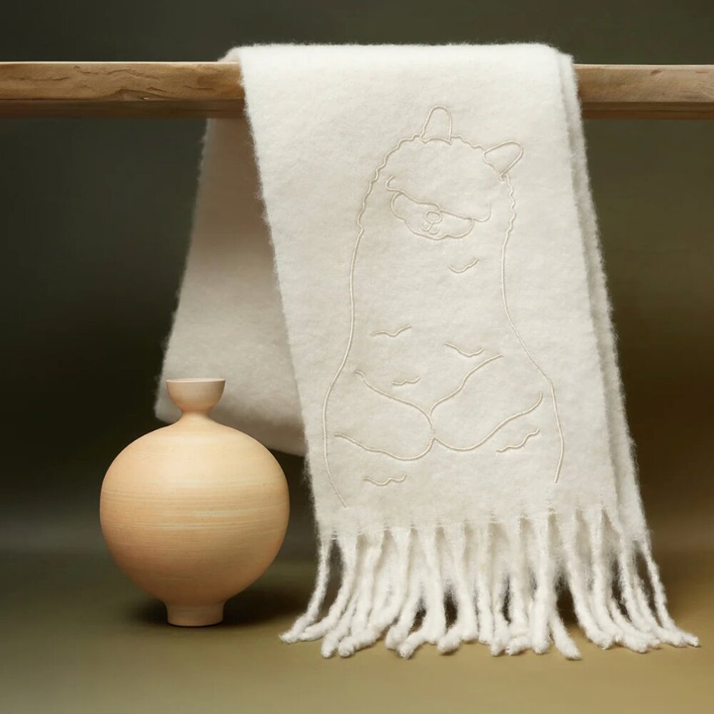 Off White Wool Scarf